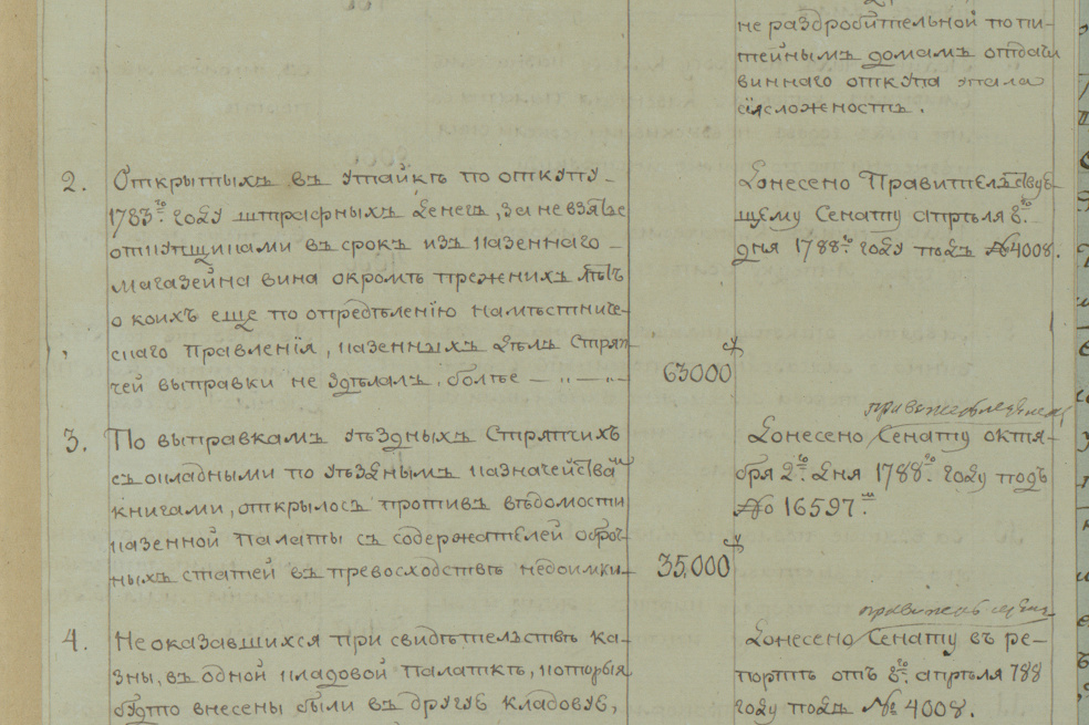 Донесения и жалобы Г.Р. Державина на Тамбовскую уголовную палату за допущение злоупотреблений и расхищения казны. 1790 г. (3)