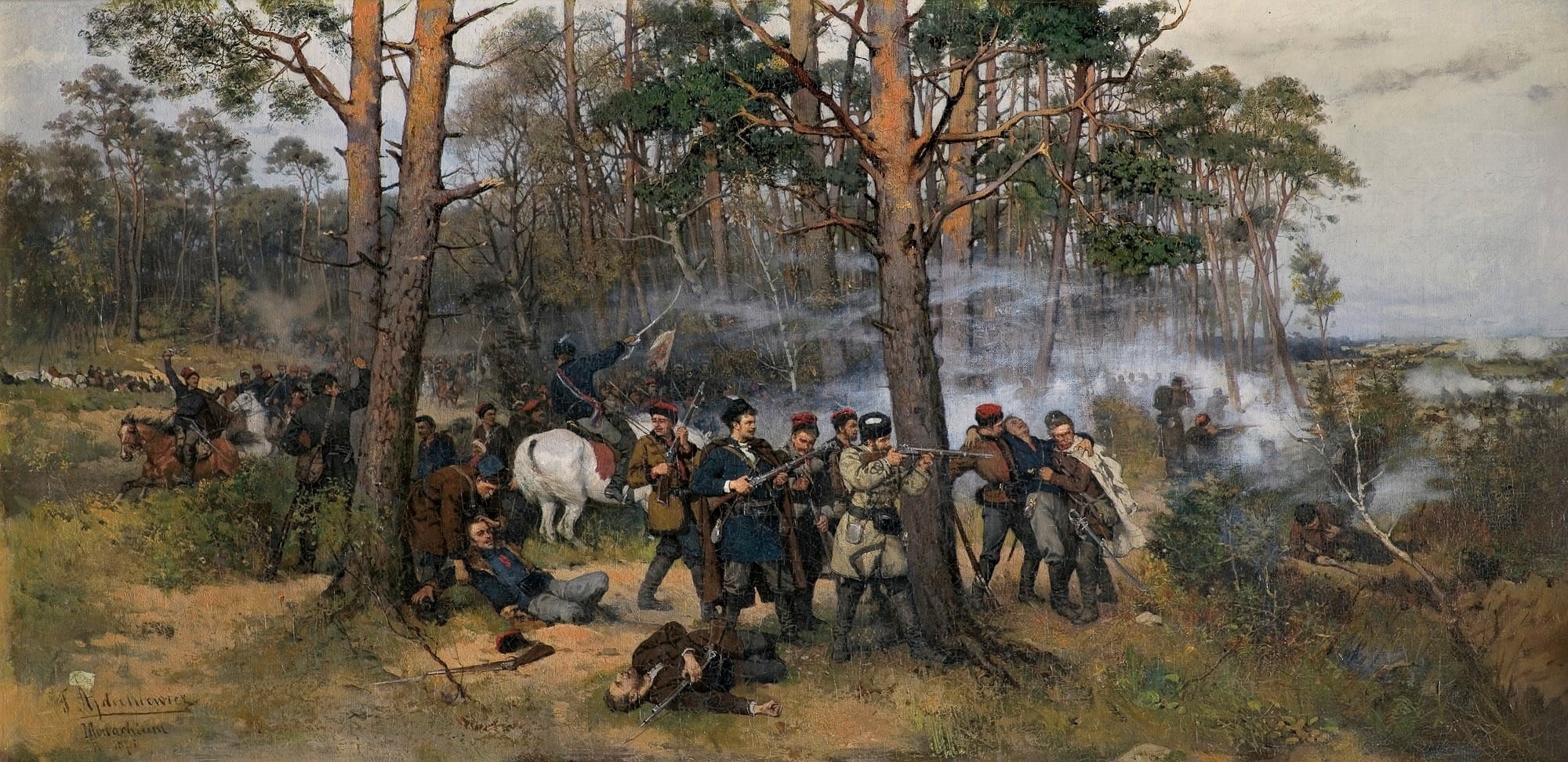 «Сцена восстания 1863 года». Худ. Т. Айдукевич, 1876 г.